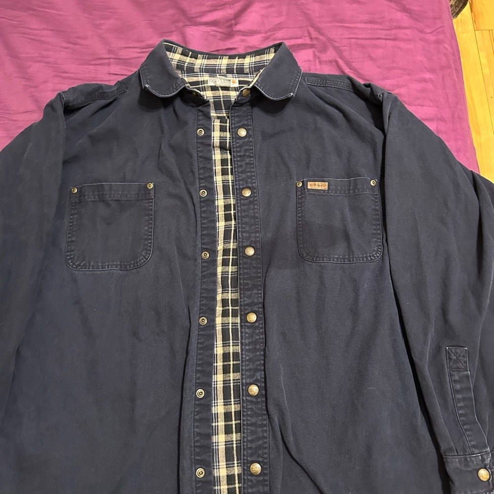 Carhartt button down flannel lined. 3x